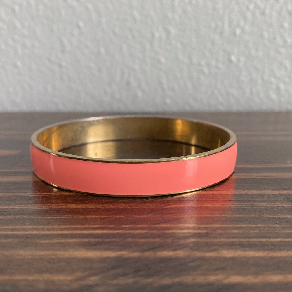 Neon Peach Pink J Crew Gold Bracelet